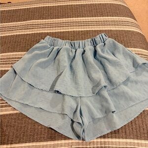 Altar’D Light Blue Women's Ruffle Shorts size medium